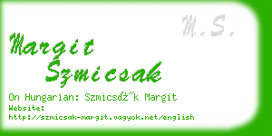 margit szmicsak business card